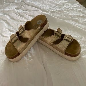 woman’s platform double strap sandals